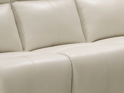 Keegan Power Reclining Leather Loveseat - Ivory
