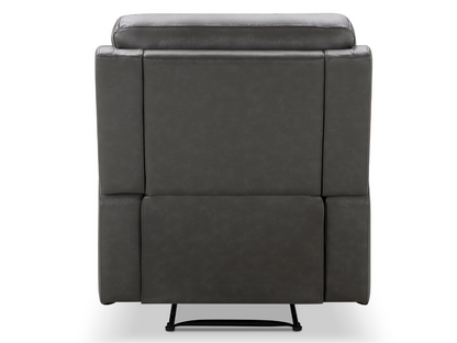 Waylen Top-Grain Leather Manual Recliner - Gray