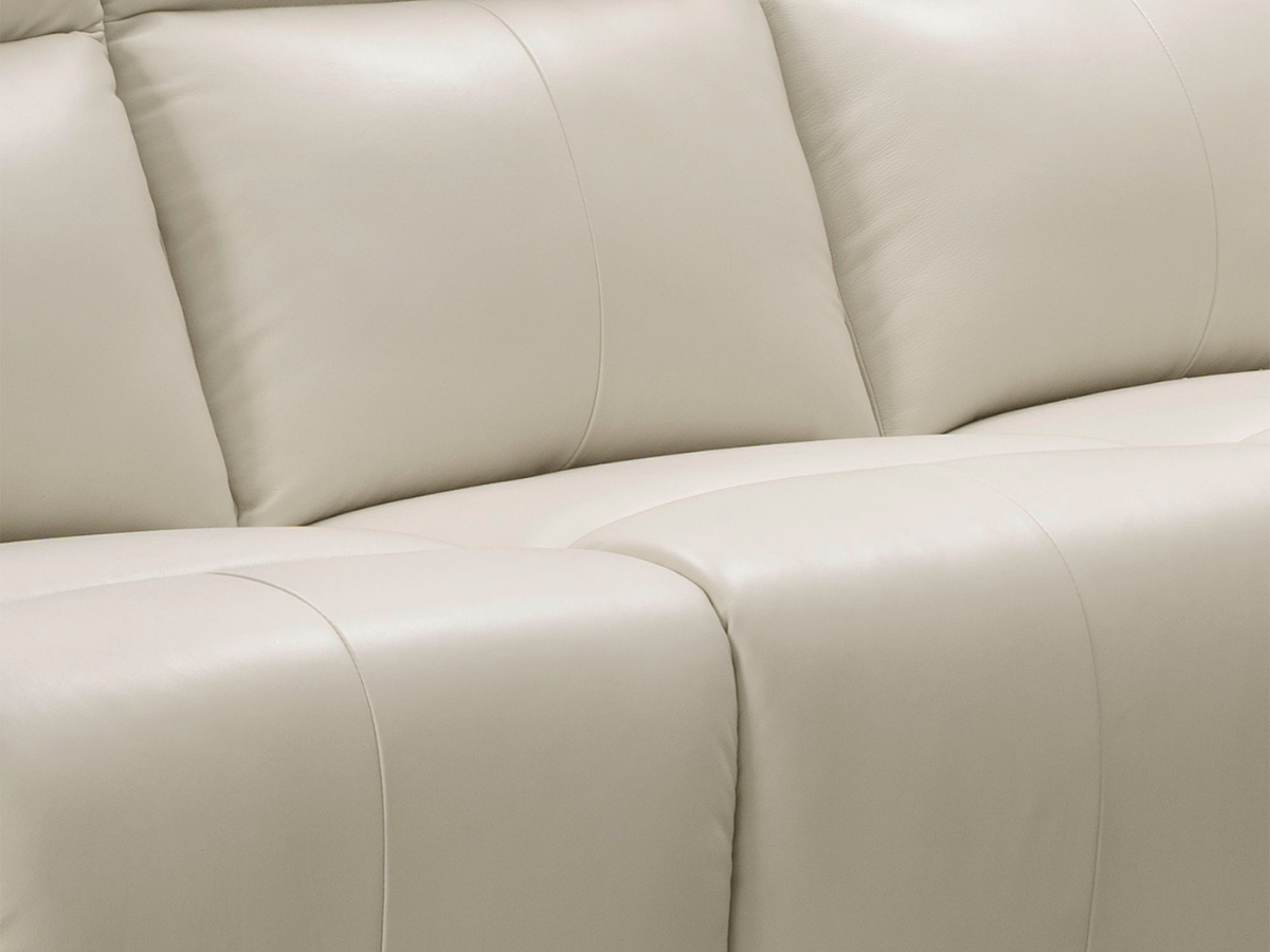 Keegan Power Reclining Leather Sofa - Ivory