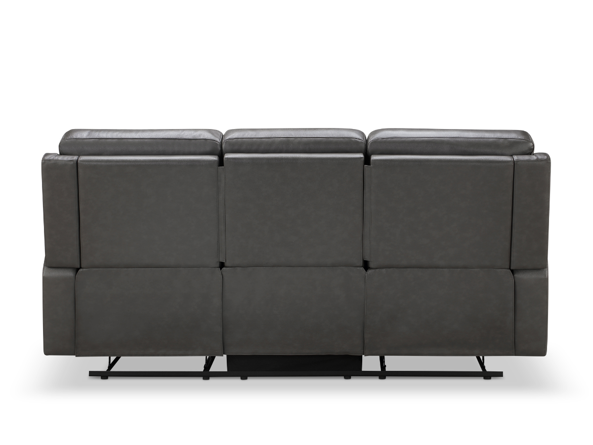 Waylen Top-Grain Leather Manual Reclining Sofa - Gray