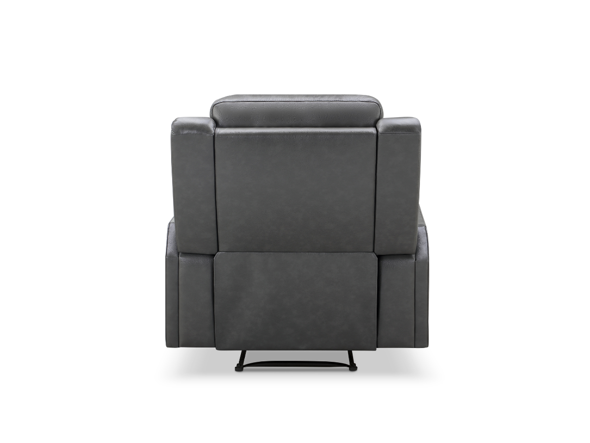 Rhodes Top-Grain Leather Manual Recliner - Gray