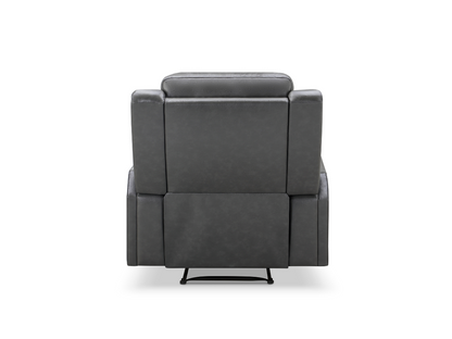 Rhodes Top-Grain Leather Manual Recliner - Gray