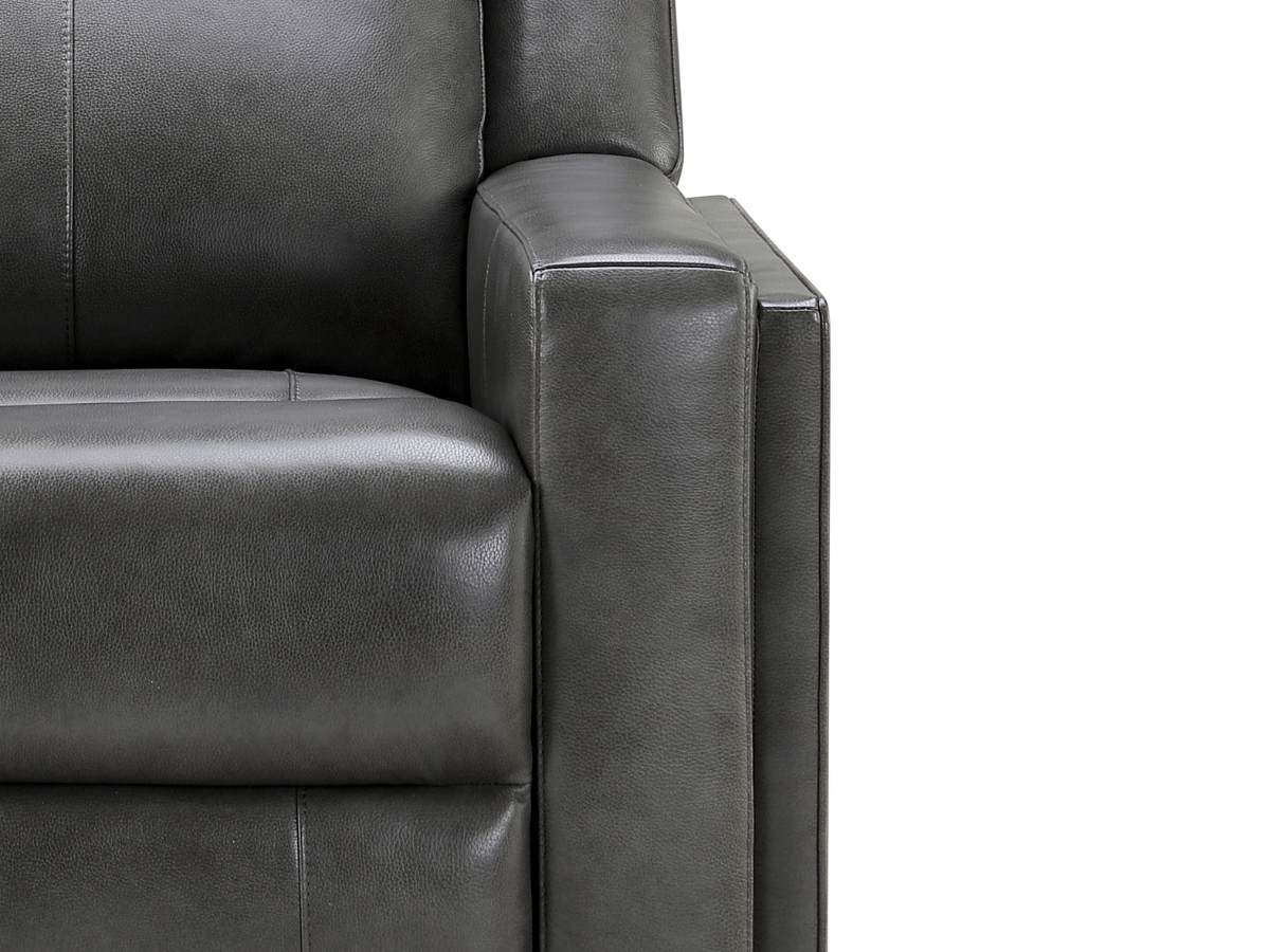 Rhodes Top-Grain Leather Manual Recliner - Gray