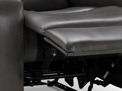Waylen Top-Grain Leather Manual Recliner - Gray