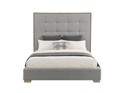 Eleanor Tufted Fabric Bed - Gray - Queen