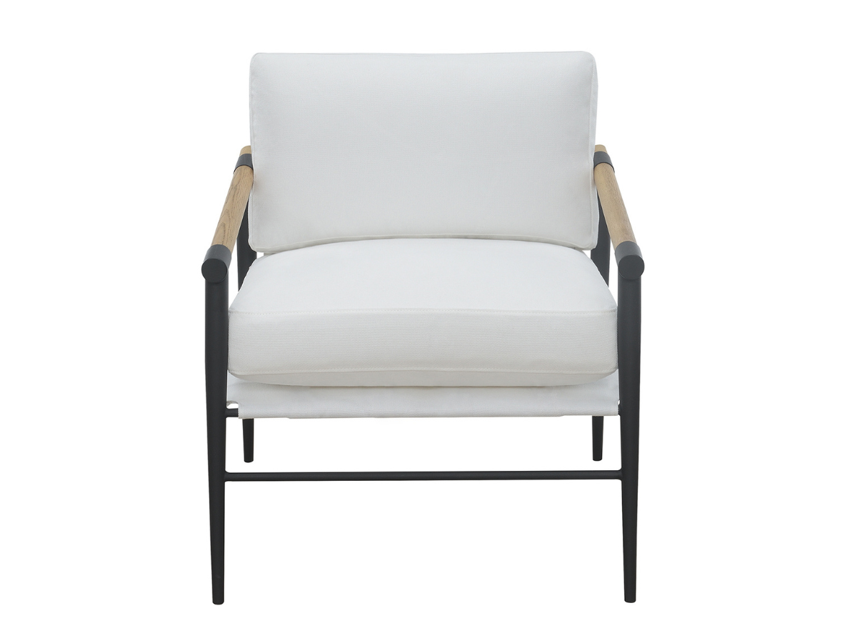 Parker Stain-Resistant Fabric Armchair - Ivory