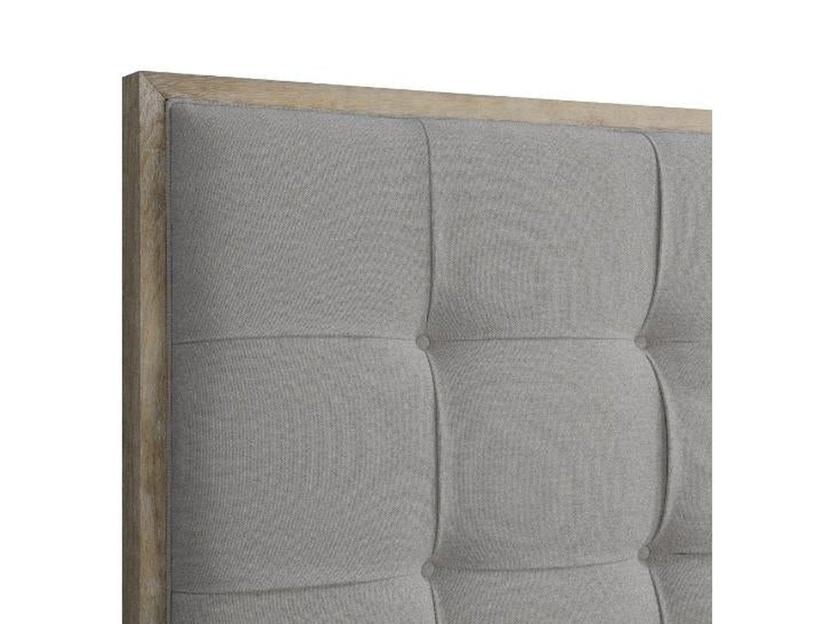Eleanor Tufted Fabric Bed - Gray - Queen