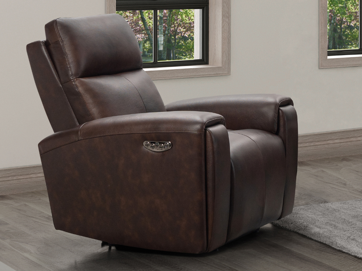 Keegan Leather Power Recliner - Brown