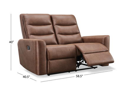 Bentley Fabric Manual Reclining Loveseat - Brown