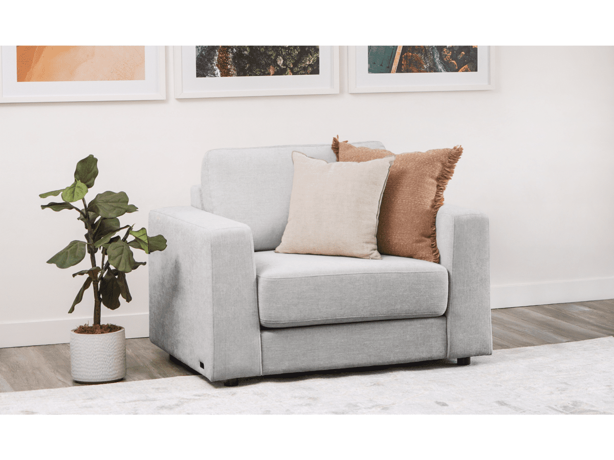 Elliot Fabric Chair - Light Gray