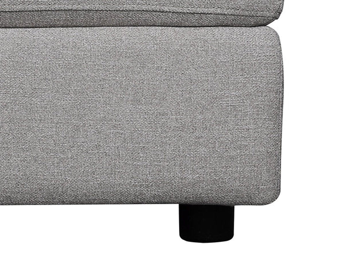 Elliot Fabric Ottoman - Light Gray