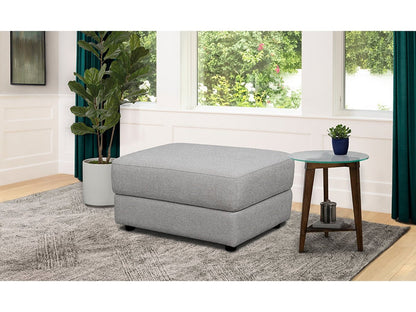 Elliot Fabric Ottoman - Light Gray