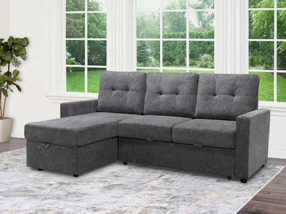 Kylie Storage Sofa Bed Reversible Sectional - Dark Gray