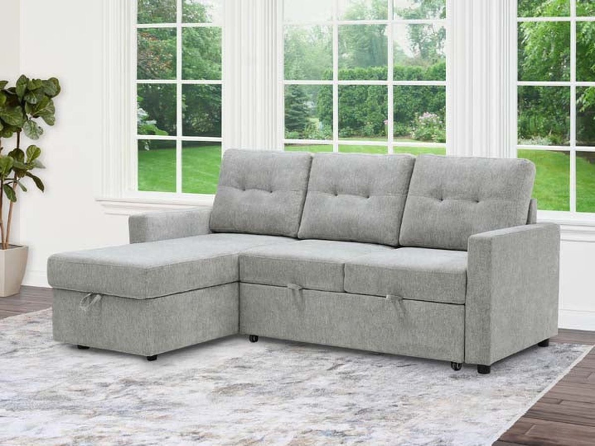 Kylie Storage Sofa Bed Reversible Sectional - Light Gray