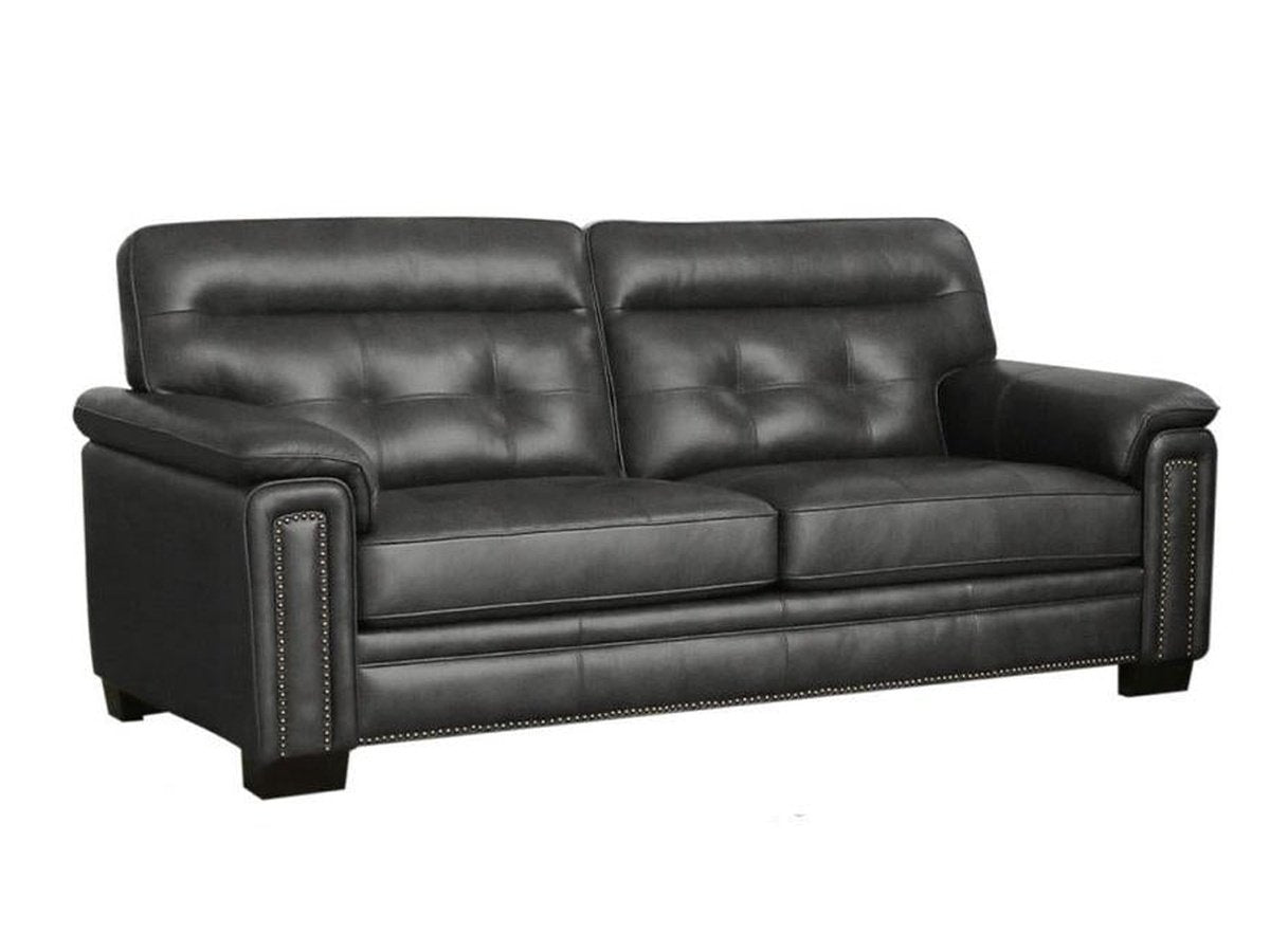 Harrison Leather Sofa, Grey Default Title