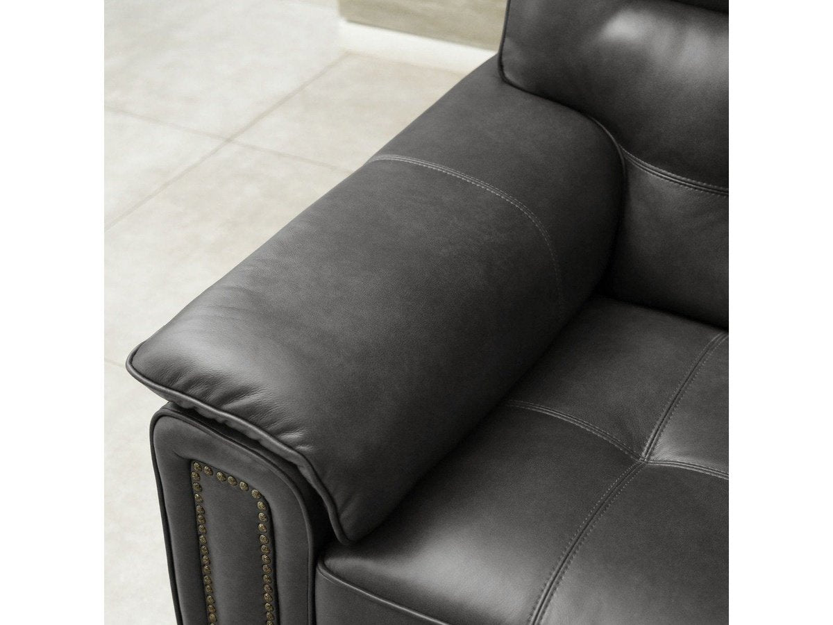 Harrison Leather Sofa, Grey Default Title