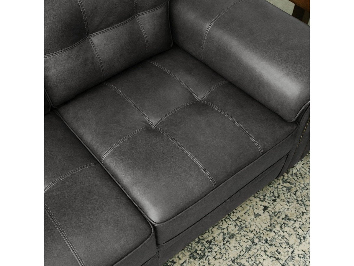 Harrison Leather Sofa, Grey Default Title