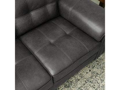 Harrison Leather Sofa, Grey Default Title