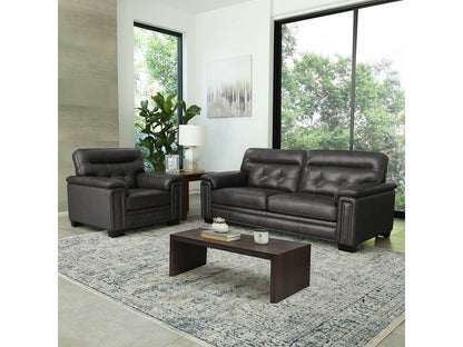 Harrison Leather Sofa, Grey Default Title