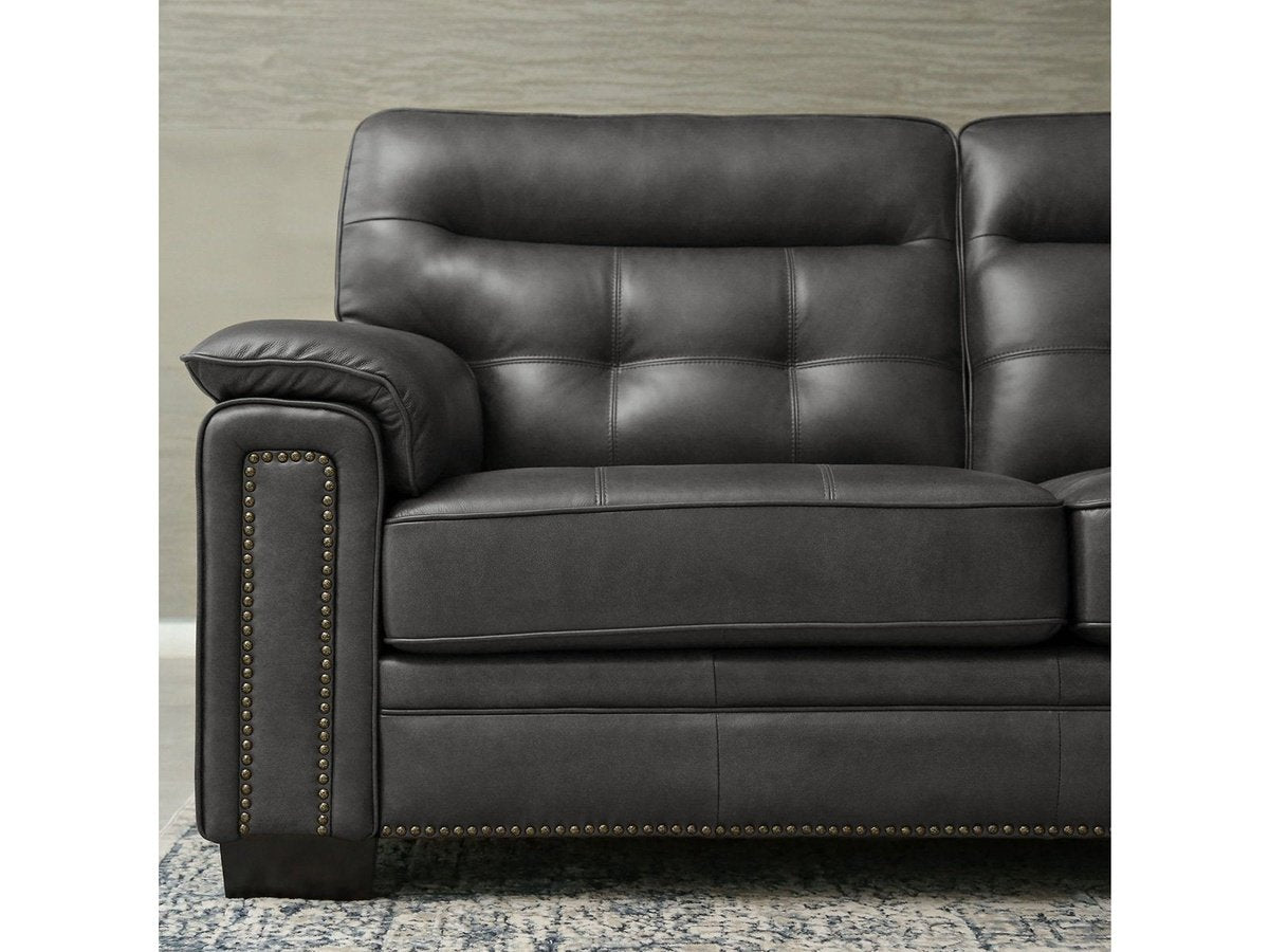 Harrison Leather Sofa, Grey Default Title