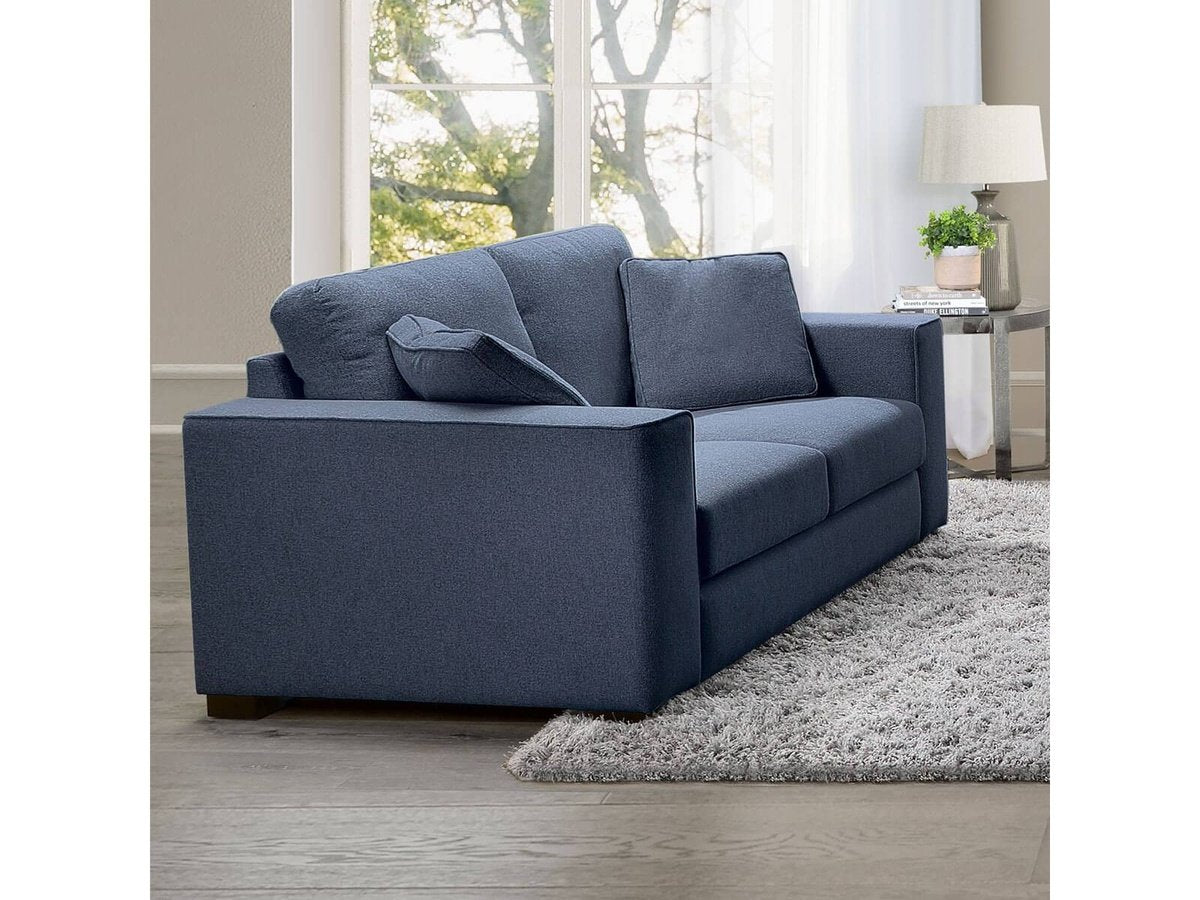 Tamora Fabric Loveseat, Blue Default Title