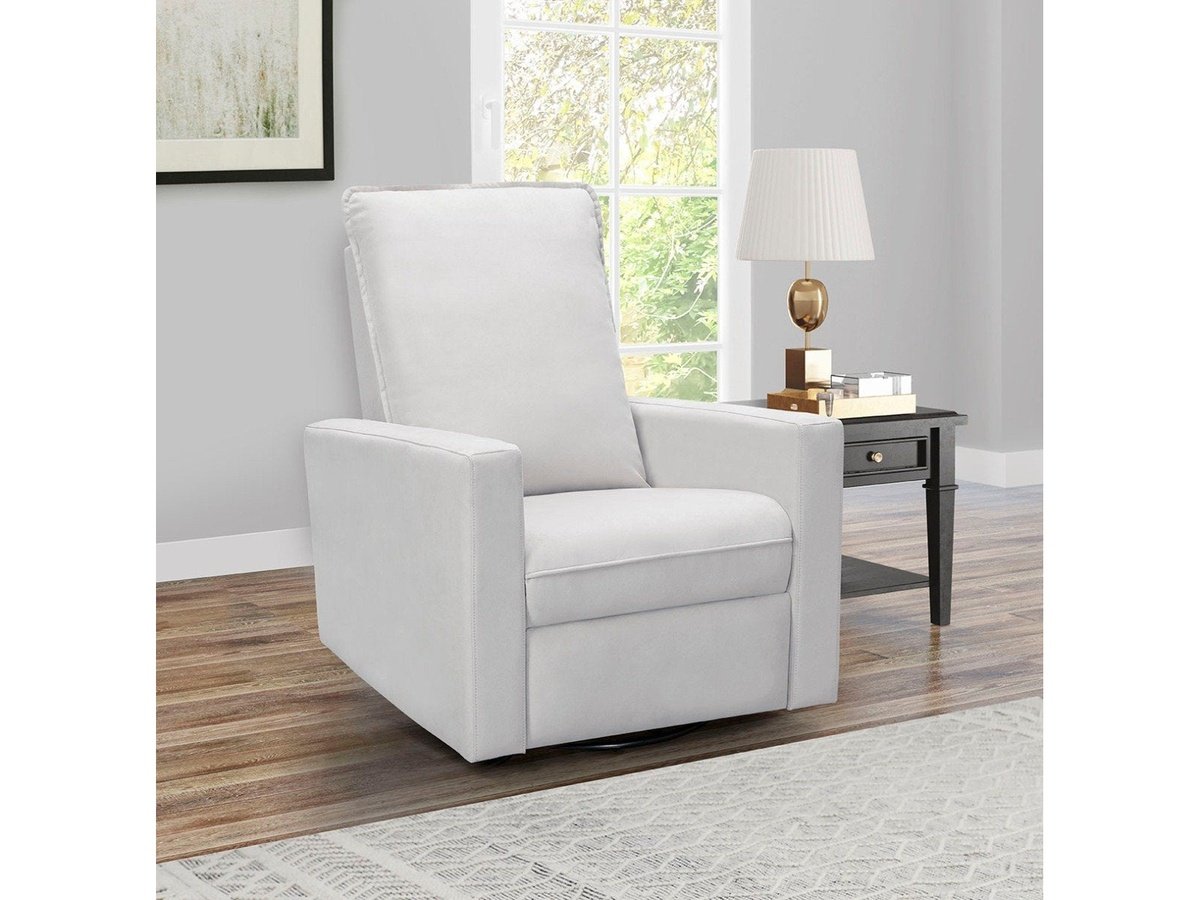 Reagan Power Swivel Glider Recliner, White Default Title