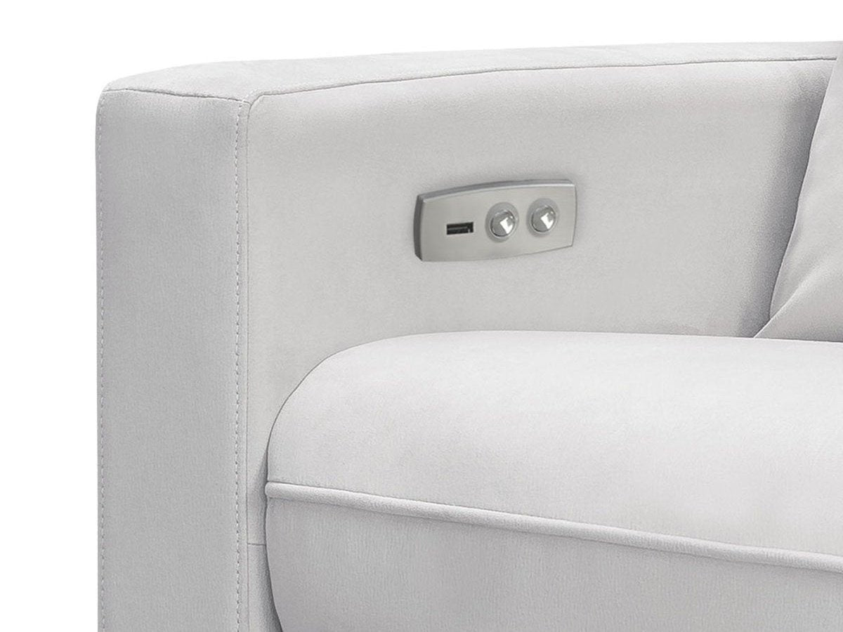 Reagan Power Swivel Glider Recliner, White Default Title