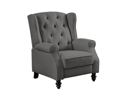 Sydney Fabric Pushback Recliner - Charcoal