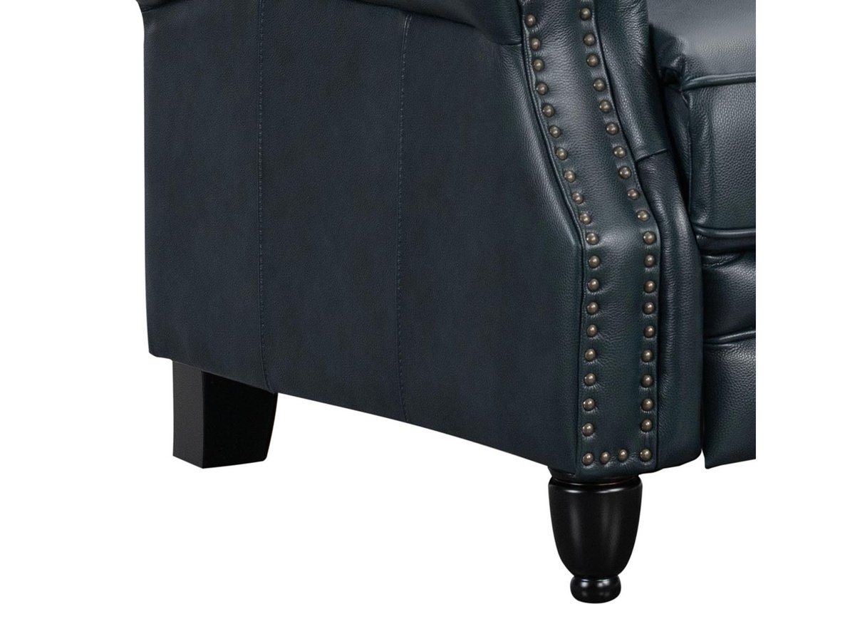 Pollenzo Leather Pushback Recliner, Blue Default Title
