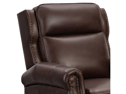 Pollenzo Leather Pushback Recliner, Brown Default Title