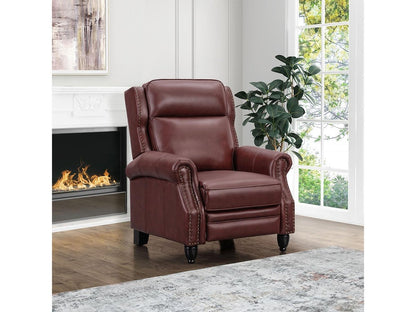 Pollenzo Leather Pushback Recliner, Red Default Title