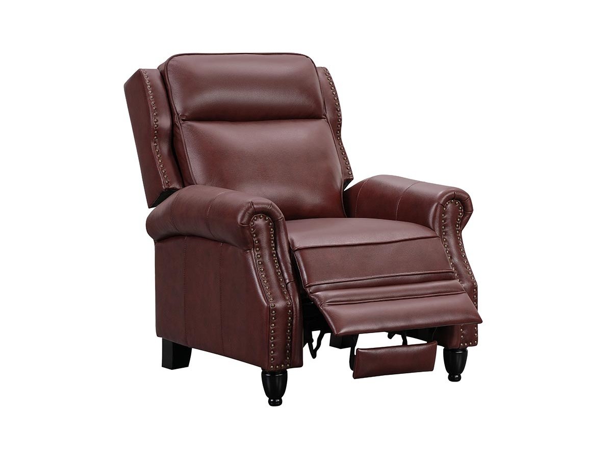 Pollenzo Leather Pushback Recliner, Red Default Title