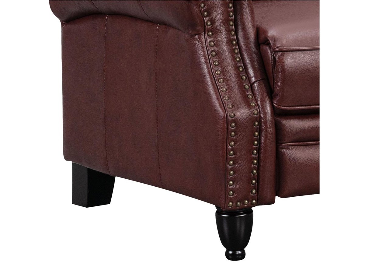 Pollenzo Leather Pushback Recliner, Red Default Title