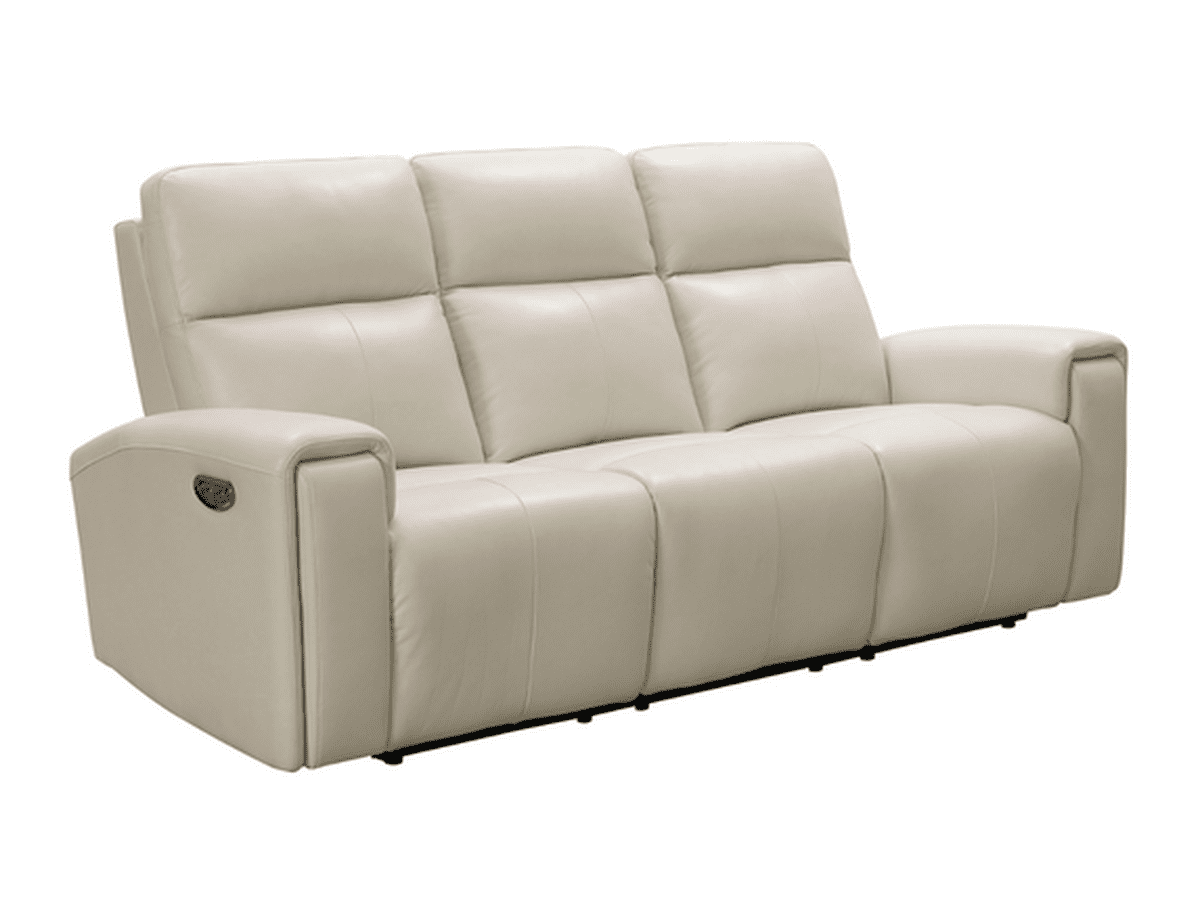Keegan Power Reclining Leather Sofa - Ivory