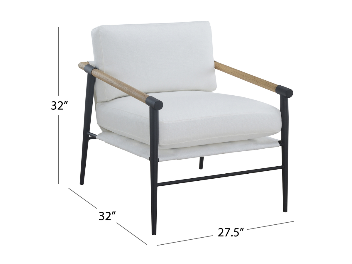 Parker Stain-Resistant Fabric Armchair - Ivory