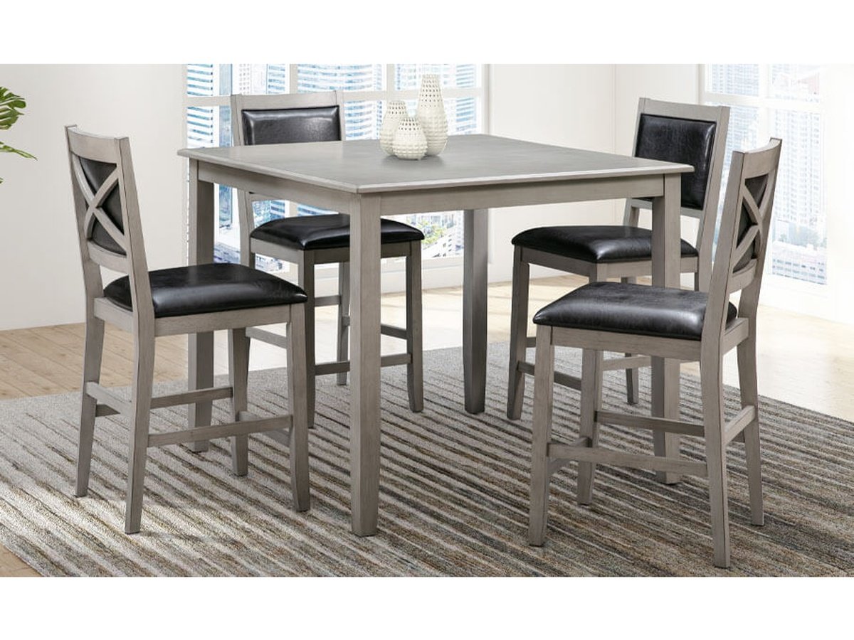 Walker 5-piece Wood Counter Height Dining Set, Light Grey Default Title