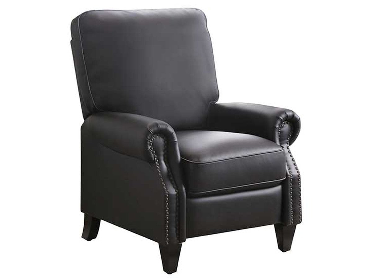 Carla Leather Pushback Recliner, Black Default Title