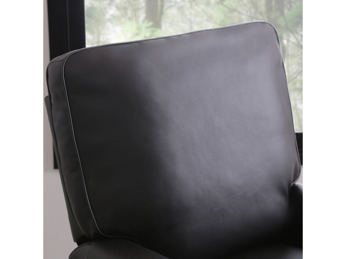 Carla Leather Pushback Recliner, Black Default Title