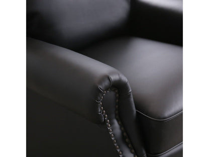 Carla Leather Pushback Recliner, Black Default Title