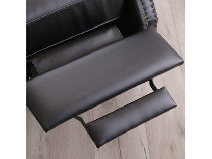 Carla Leather Pushback Recliner, Black Default Title