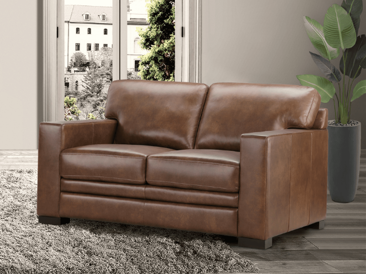 Astoria Leather Loveseat - Brown