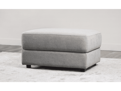 Elliot Fabric Ottoman - Light Gray